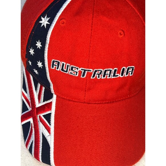 Australia Flag Red Strapback Hat Baseball Cap Stars - Picture 3 of 8
